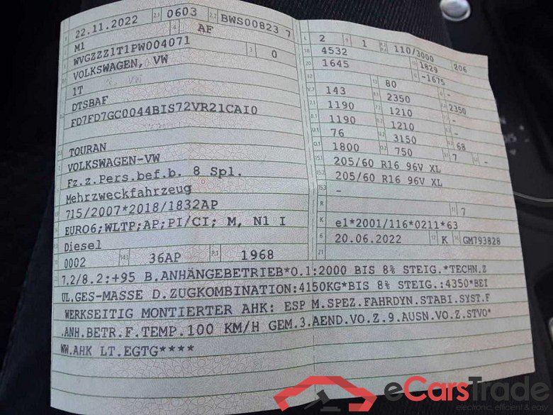 Volkswagen Touran (5T1)(04.2015->) DE - Van5 2.0 TDI BMT/Start-Stopp EU6d, Active, 2021 - 2022 #2