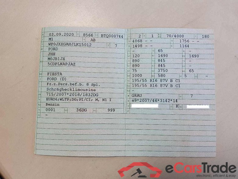 Ford Fiesta (CE1)(2017->) DE - LimS5 1.0 EcoBoost EU6d-T, Titanium X S/S (EURO 6d-TEMP), 2019 - 2020 #2
