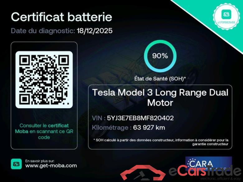 TESLA Model 3 / 2018 / 4P / Berline Long Range Dual Motor AWD #2