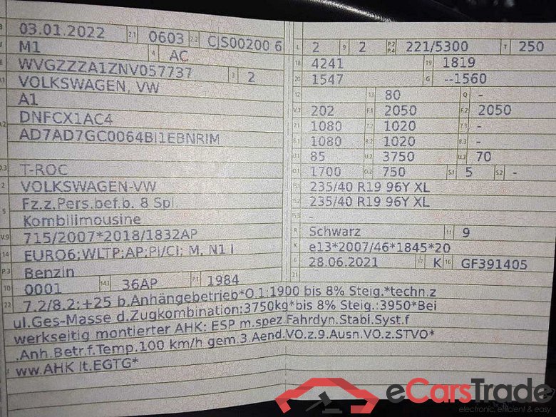 Volkswagen T-Roc (A11)(09.2017->2021) DE - SUV5 2.0 TSI EU6d, R 4Motion OPF (EURO 6d), 2020 - 2022 #4