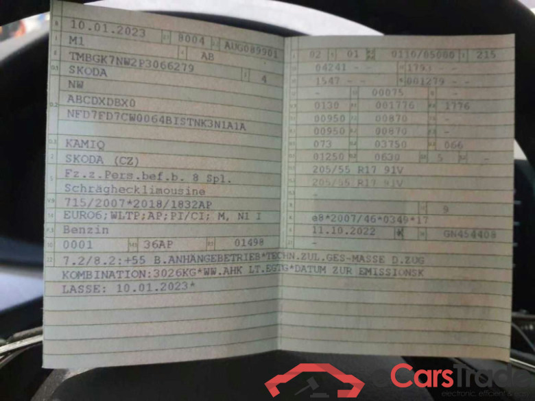 Skoda Kamiq (NW4)(07.2019->) DE - SUV5 1.5 TSI EU6d, Tour OPF, 2021 - 2023 #6